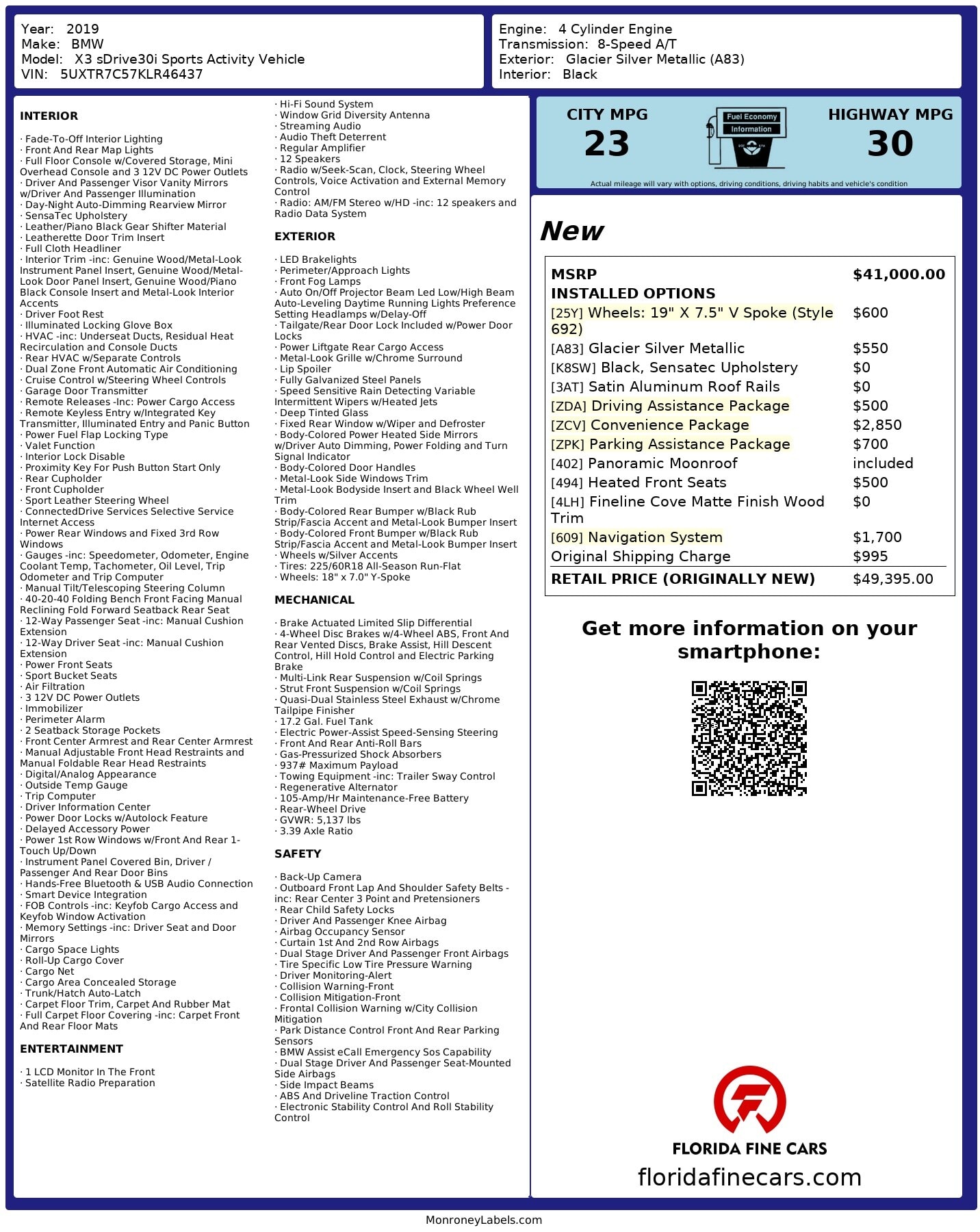 Florida Fine Cars - Used BMW X3 2019 MIAMI SDRIVE30I