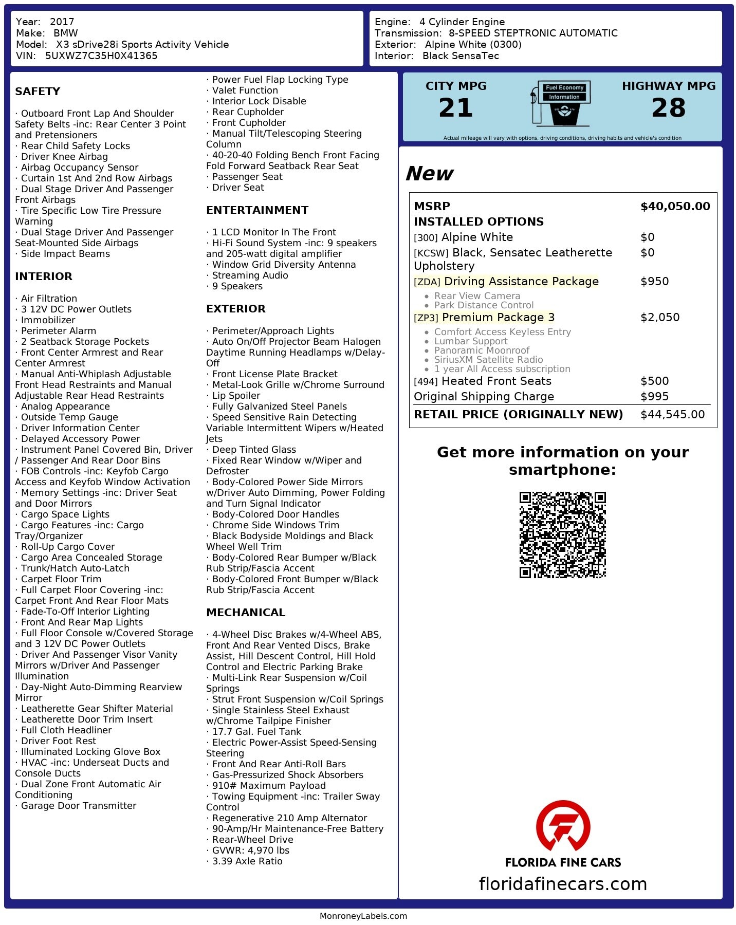 Florida Fine Cars - Used BMW X3 2017 MIAMI SDRIVE28I