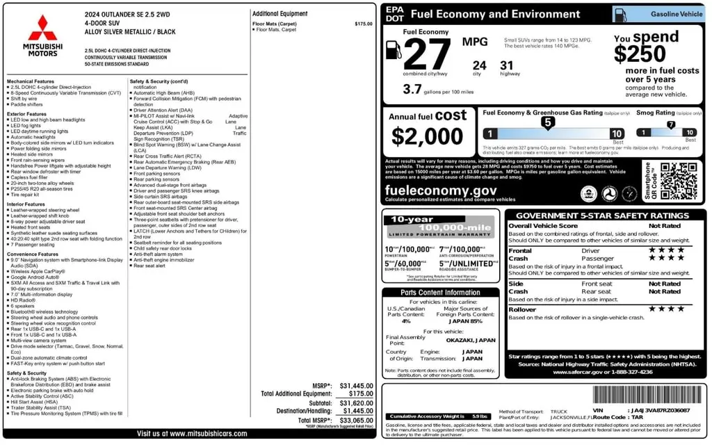 Florida Fine Cars - Used MITSUBISHI OUTLANDER 2024 ORLANDO SE