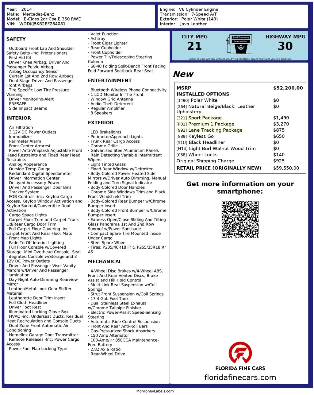 Florida Fine Cars - Used MERCEDES-BENZ E-CLASS 2014 MARGATE E 350