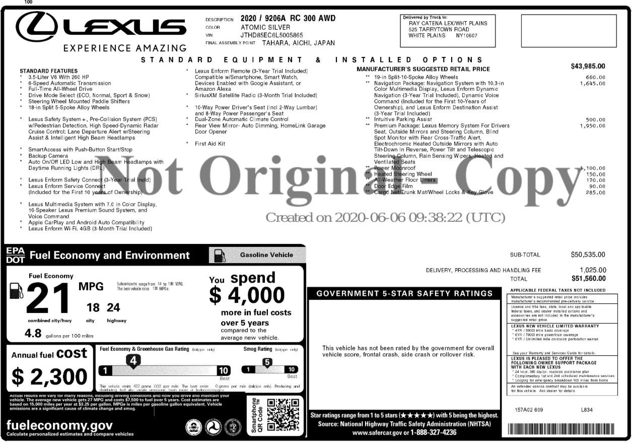 Florida Fine Cars - Used vehicle - COUPE LEXUS RC 2020
