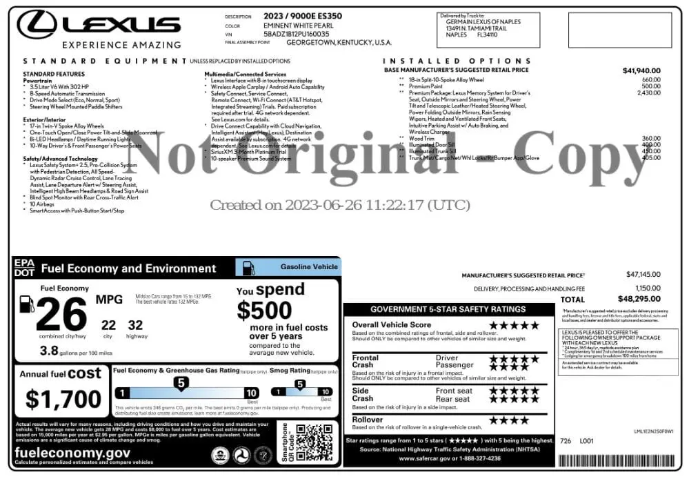 Florida Fine Cars - Used LEXUS ES 2023 MIAMI ES 350