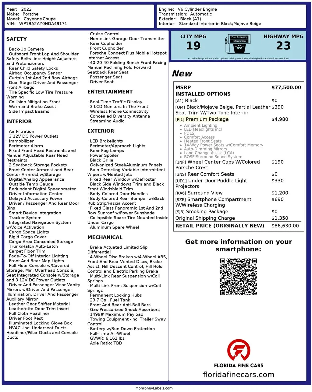 Florida Fine Cars - Used PORSCHE CAYENNE 2022 WEST PALM COUPE