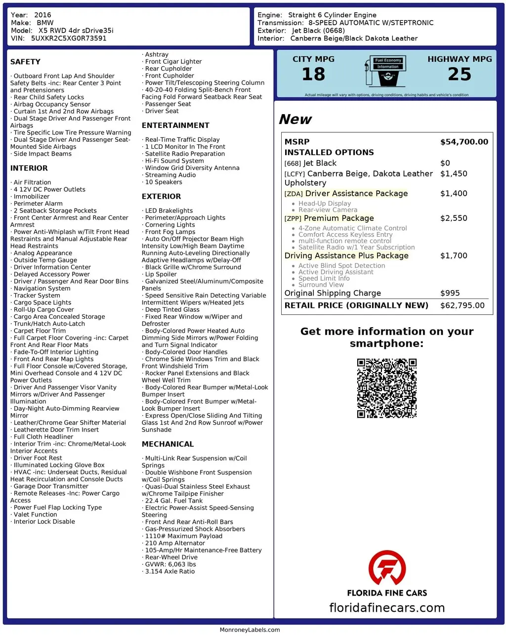 Florida Fine Cars - Used BMW X5 2016 MARGATE SDRIVE35I