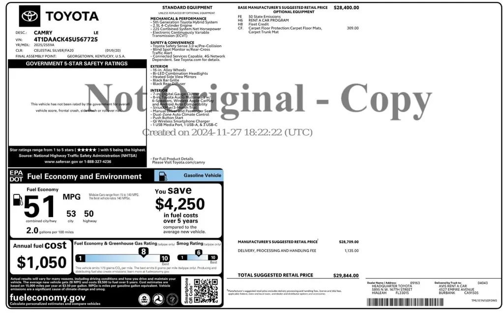 Florida Fine Cars - Used TOYOTA CAMRY 2025 ORLANDO LE