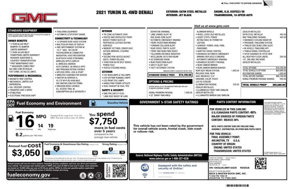 Florida Fine Cars - Used GMC YUKON XL 2021 MARGATE DENALI