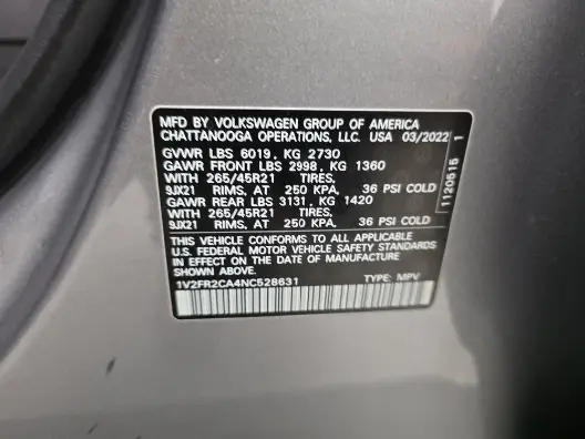 Florida Fine Cars - Used VOLKSWAGEN ATLAS 2022 MIAMI 3.6L V6 SEL PREMIUM R-LINE