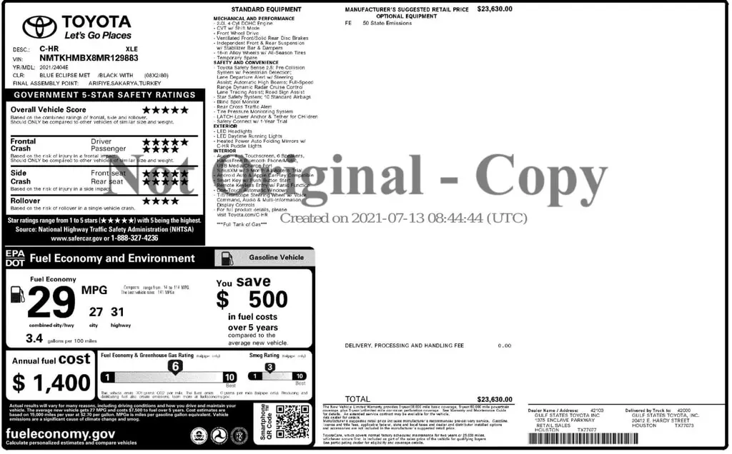 Florida Fine Cars - Used TOYOTA C-HR 2021 ORLANDO XLE