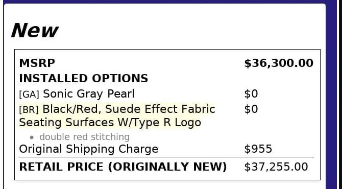 Florida Fine Cars - Used HONDA CIVIC TYPE R 2019 WEST PALM TOURING