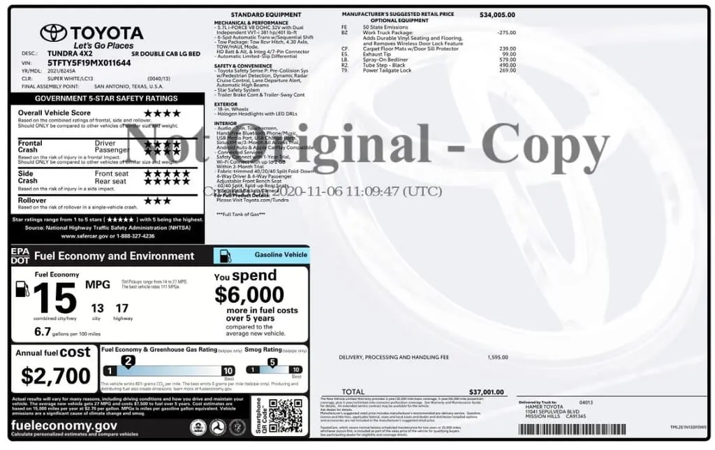 Florida Fine Cars - Used TOYOTA TUNDRA 2WD 2021 MIAMI SR