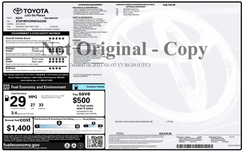 Florida Fine Cars - Used TOYOTA RAV4 2021 MARGATE XLE