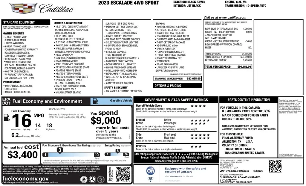 Florida Fine Cars - Used CADILLAC ESCALADE 2023 ORLANDO 4WD SPORT