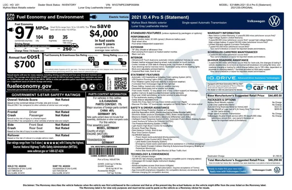 Florida Fine Cars - Used VOLKSWAGEN ID.4 2021 MARGATE PRO S