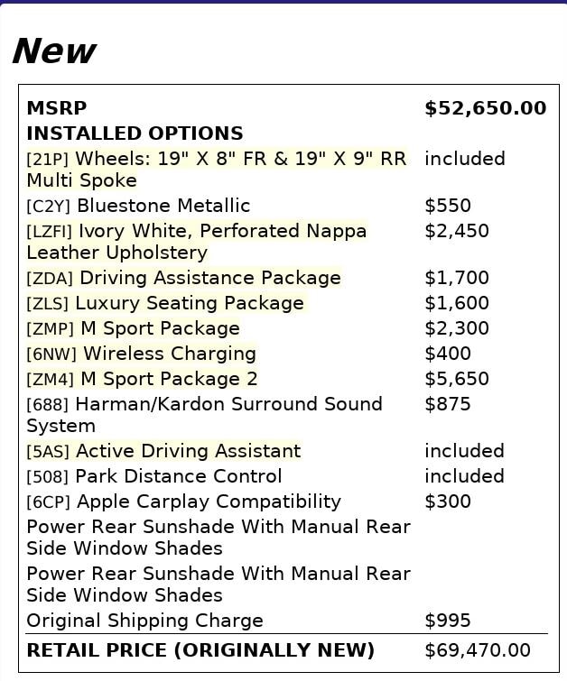 used vehicle - SEDAN BMW 5 SERIES 2018