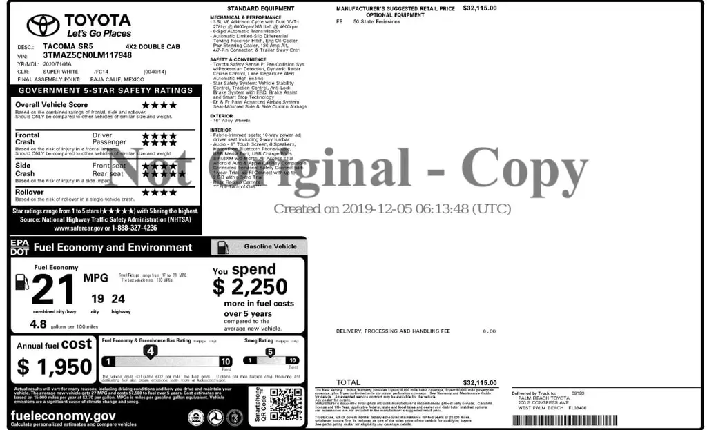 Florida Fine Cars - Used TOYOTA TACOMA 2WD 2020 ORLANDO TRD SPORT