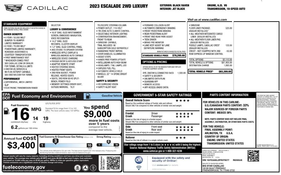 Florida Fine Cars - Used CADILLAC ESCALADE 2023 WEST PALM RWD LUXURY