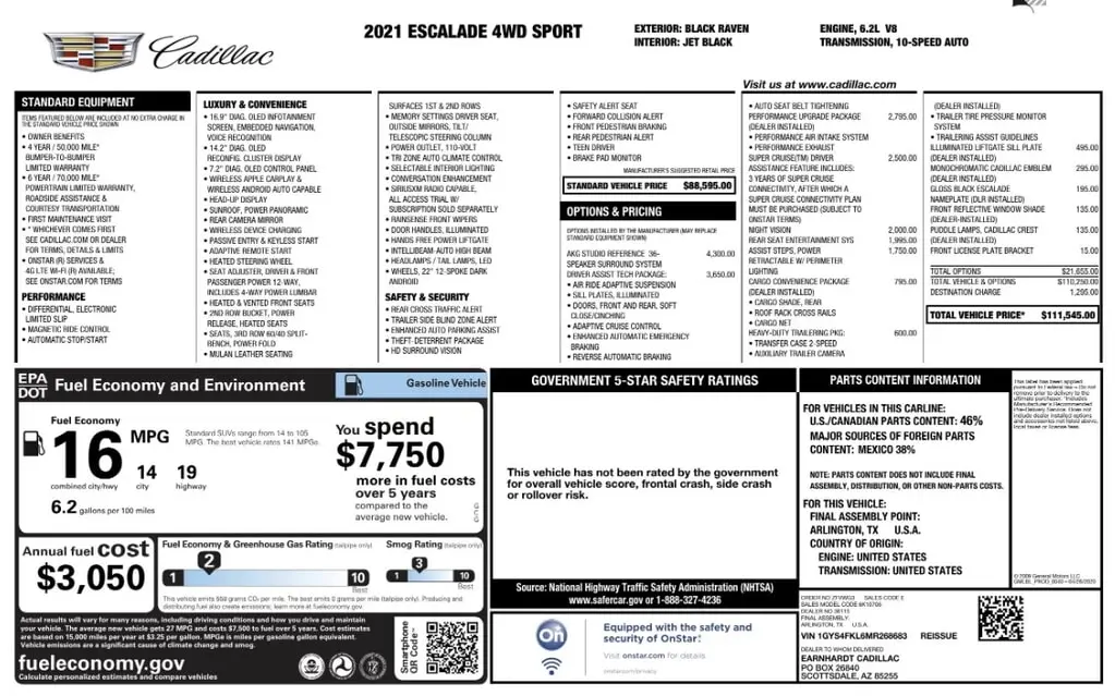 Florida Fine Cars - Used CADILLAC ESCALADE 2021 WEST PALM SPORT