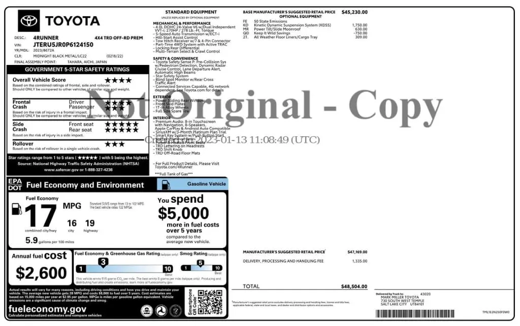 Florida Fine Cars - Used TOYOTA 4RUNNER 2023 MIAMI TRD OFF ROAD PREMIUM