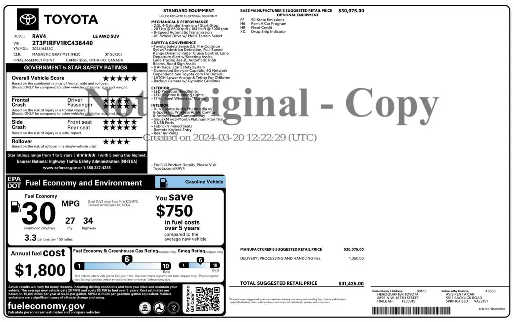 Florida Fine Cars - Used TOYOTA RAV4 2024 ORLANDO LE