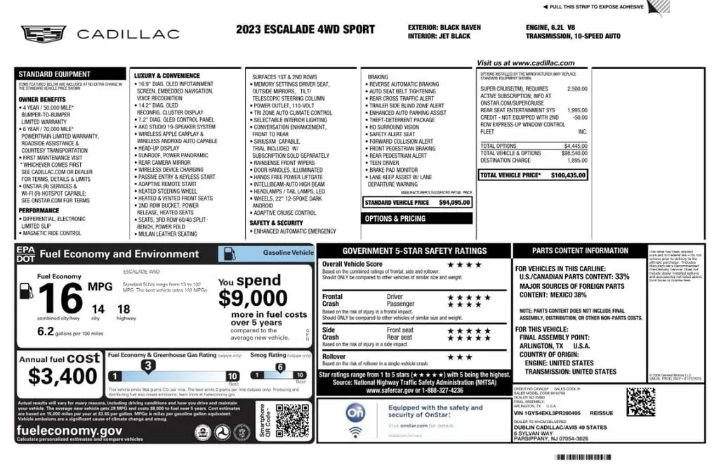 Florida Fine Cars - Used CADILLAC ESCALADE 2023 MARGATE 4WD SPORT