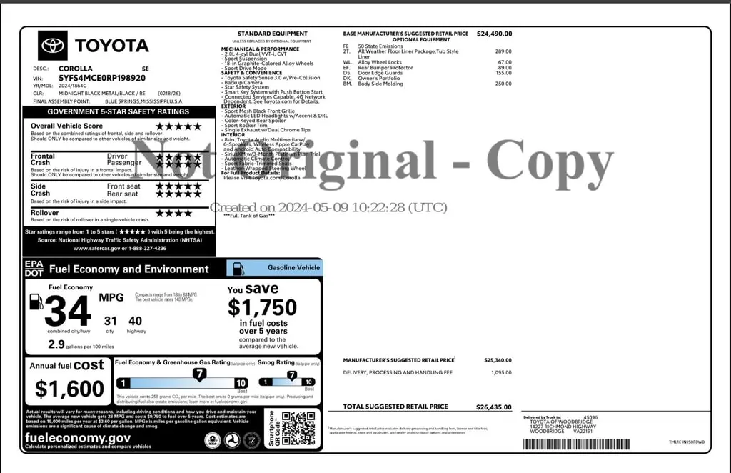 Florida Fine Cars - Used TOYOTA COROLLA 2024 WEST PALM SE