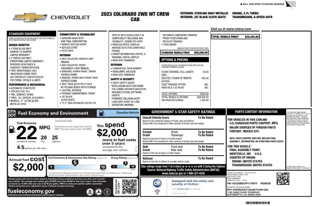 Florida Fine Cars - Used CHEVROLET COLORADO 2023 MARGATE 2WD WORK TRUCK