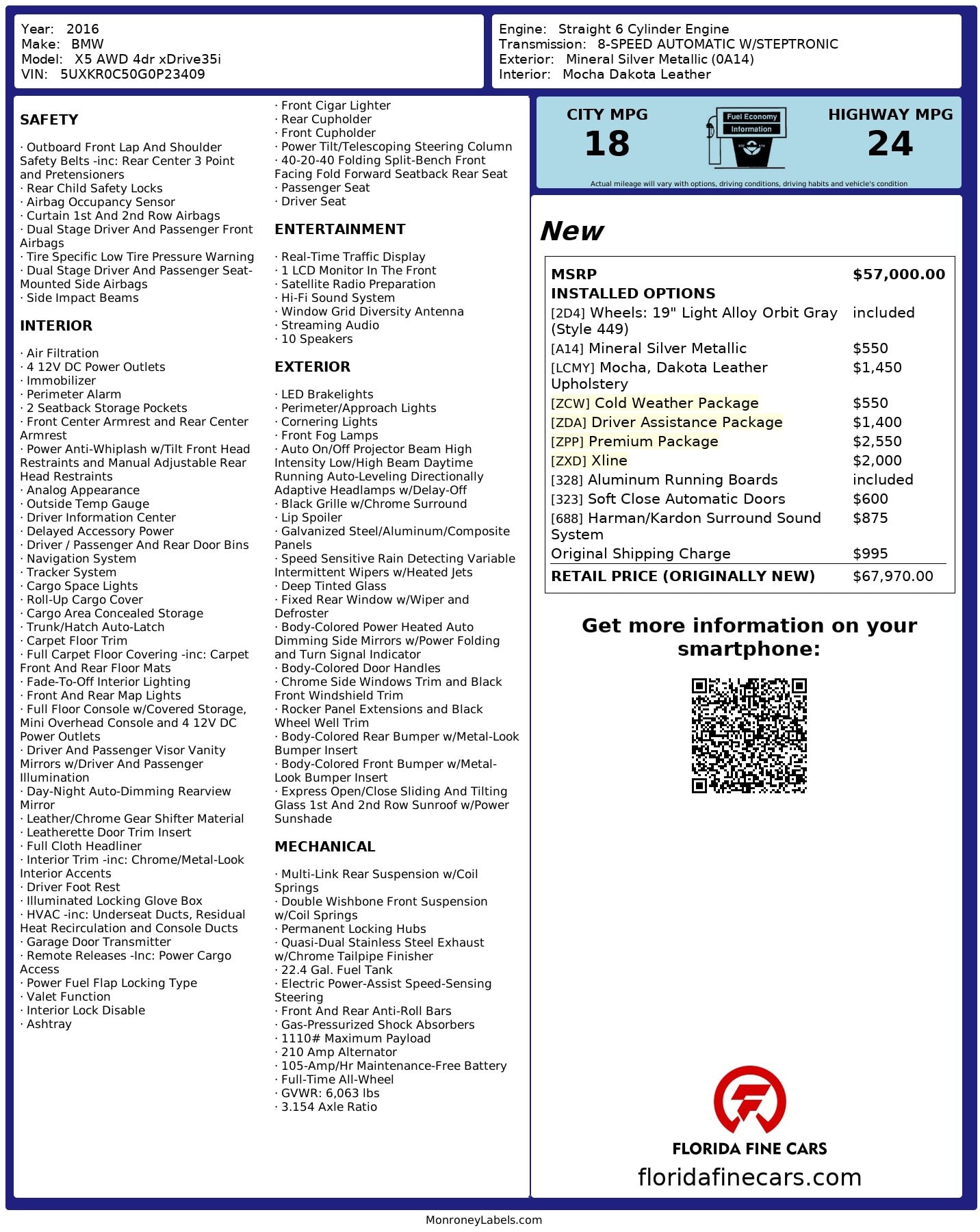 Florida Fine Cars - Used BMW X5 2016 WEST PALM XDRIVE35I