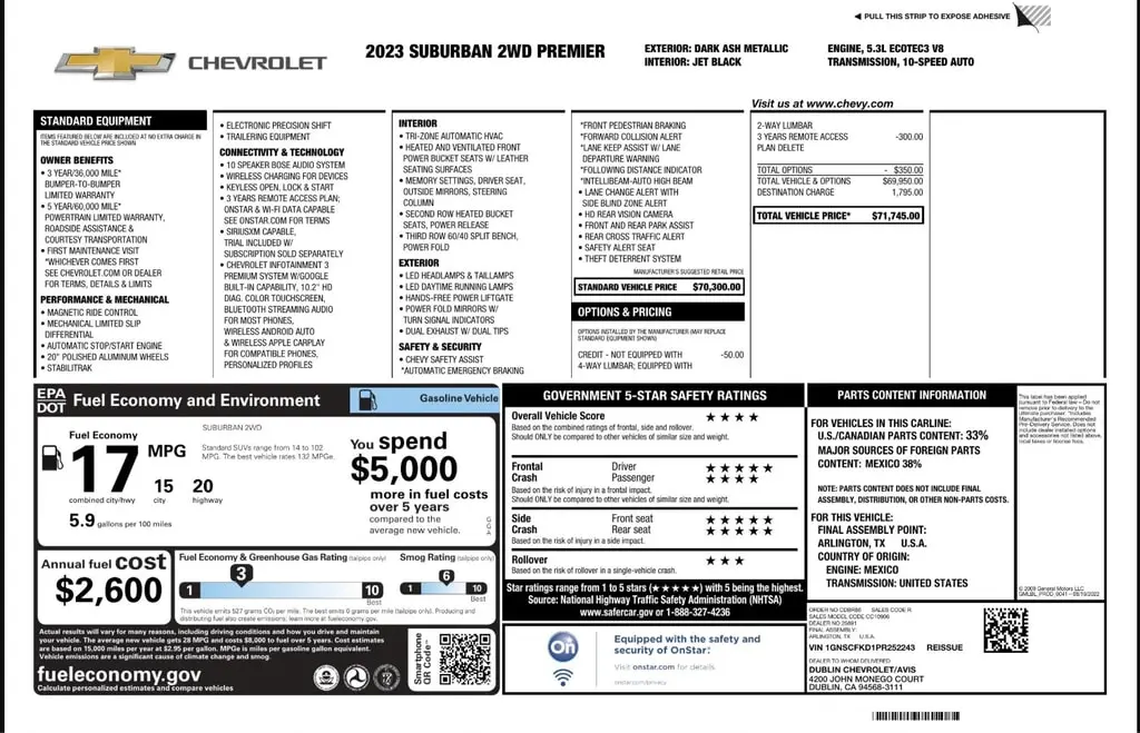 Florida Fine Cars - Used CHEVROLET SUBURBAN 2023 WEST PALM PREMIER