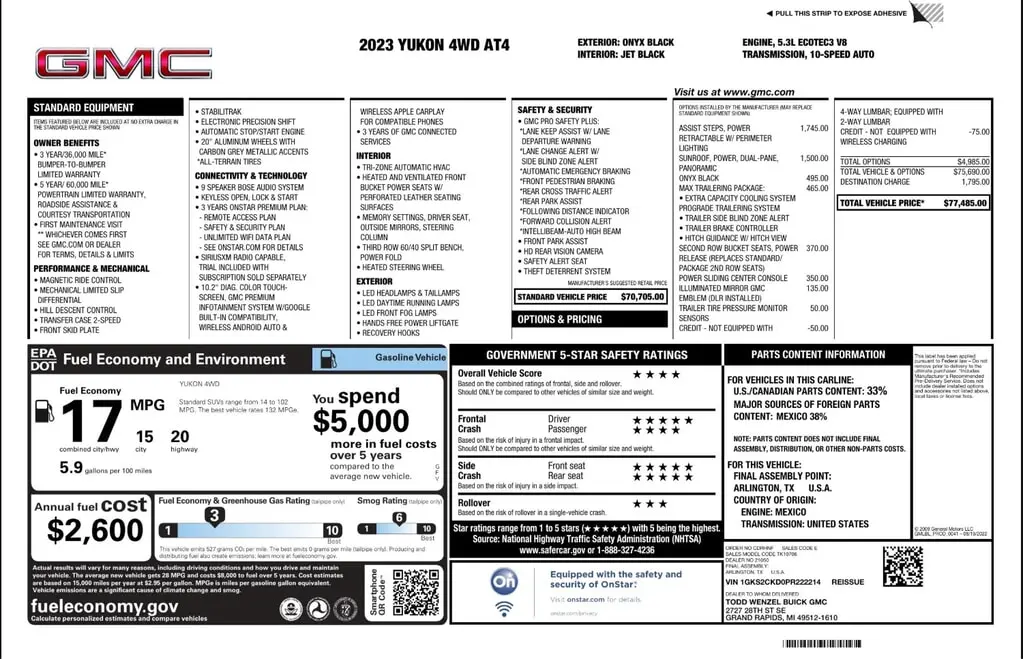 Florida Fine Cars - Used GMC YUKON 2023 WEST PALM AT4