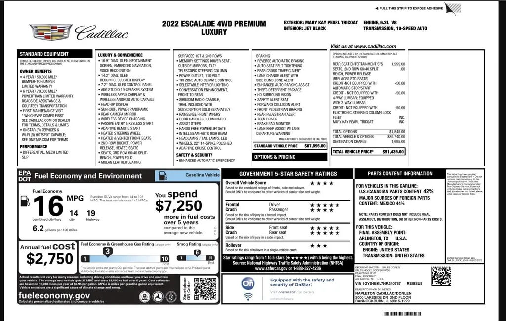 Florida Fine Cars - Used CADILLAC ESCALADE 2022 WEST PALM PREMIUM LUXURY