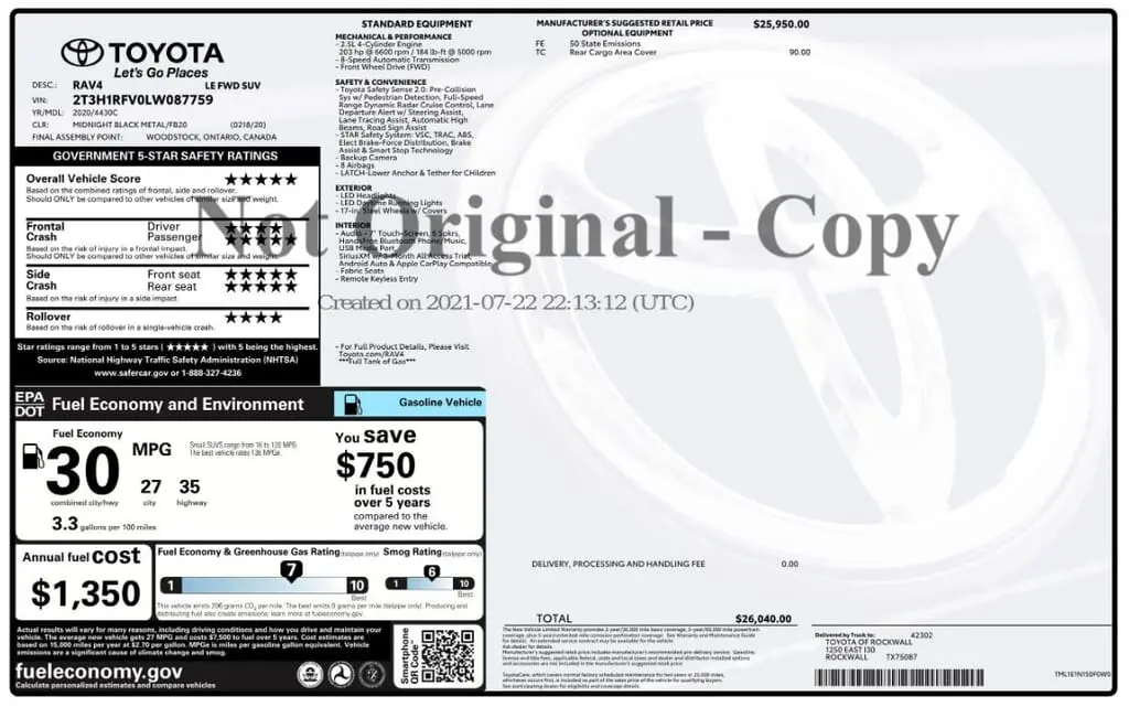 Florida Fine Cars - Used TOYOTA RAV4 2020 MARGATE LE