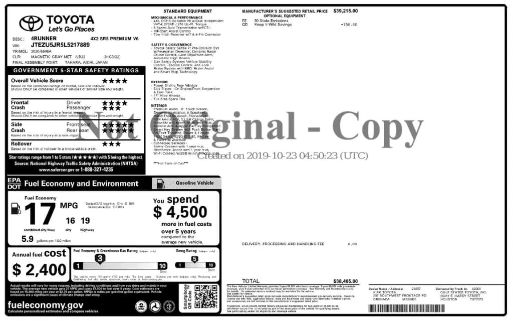 Florida Fine Cars - Used TOYOTA 4RUNNER 2020 MARGATE SR5