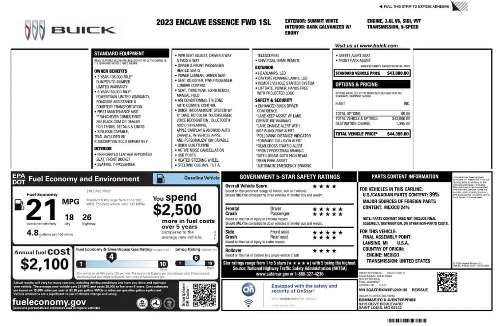 Florida Fine Cars - Used BUICK ENCLAVE 2023 MIAMI ESSENCE