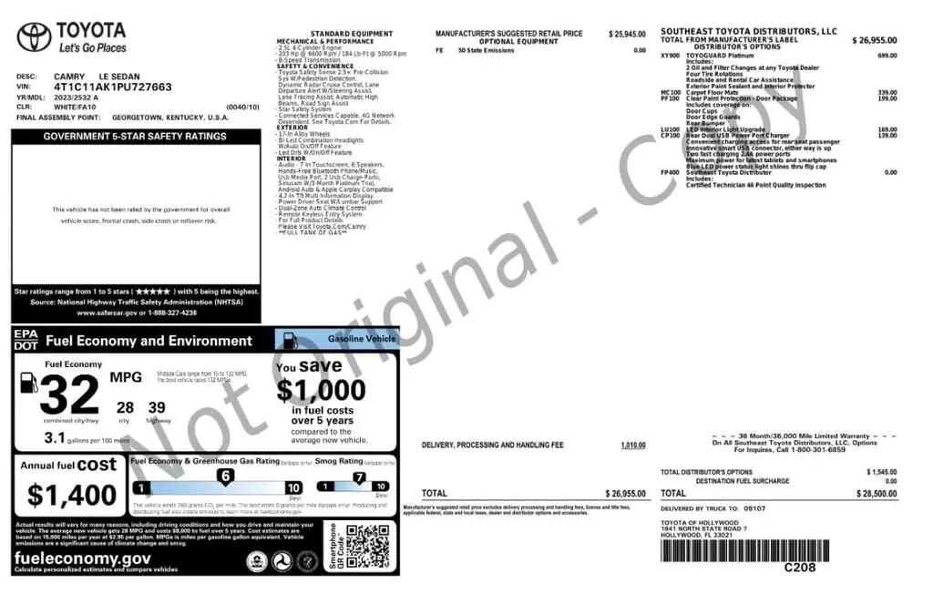 Florida Fine Cars - Used TOYOTA CAMRY 2023 MIAMI LE