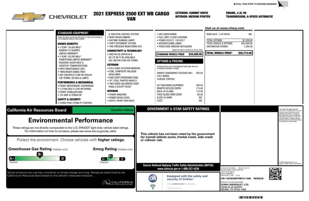 Florida Fine Cars - Used CHEVROLET EXPRESS 2021 MARGATE 2500 CARGO VAN 1WT 155.2" WB