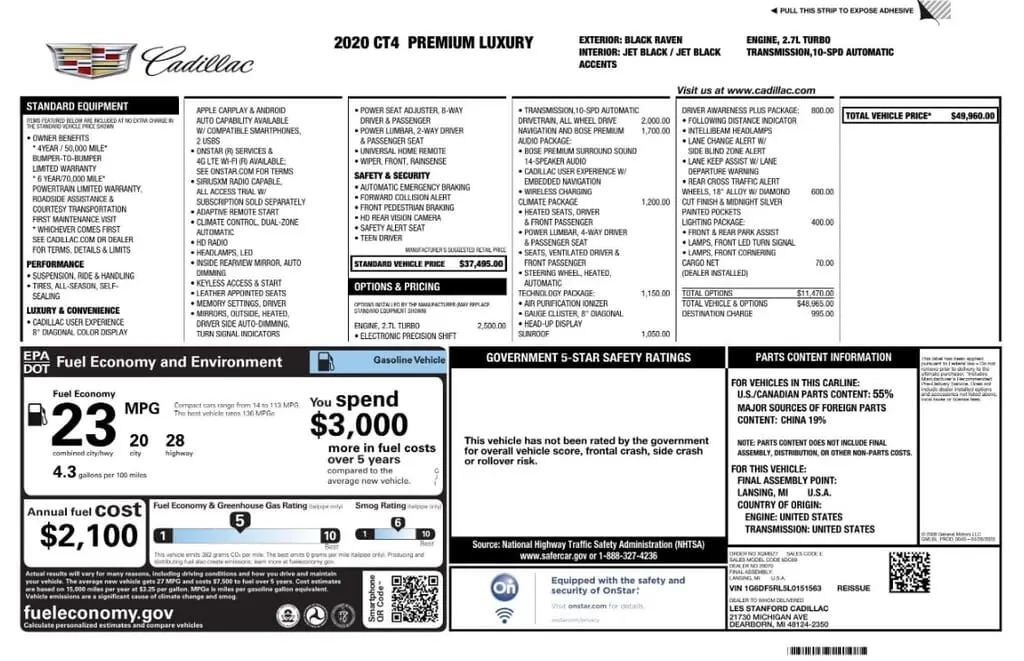 Florida Fine Cars - Used CADILLAC CT4 2020 MIAMI PREMIUM LUXURY