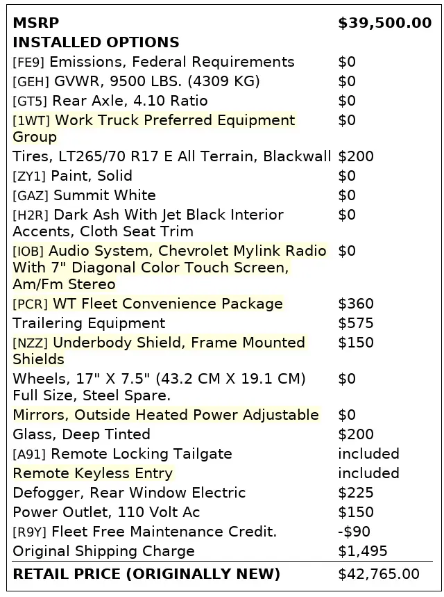 Florida Fine Cars - Used CHEVROLET SILVERADO 2500HD 2018 ORLANDO WORK TRUCK