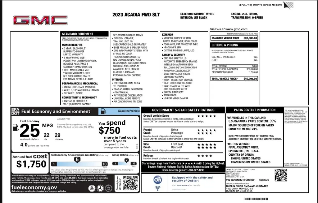 Florida Fine Cars - Used GMC ACADIA 2023 WEST PALM SLT