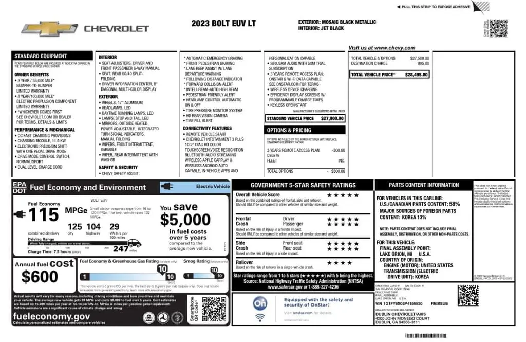 Florida Fine Cars - Used CHEVROLET BOLT EUV 2023 MIAMI LT 2LT