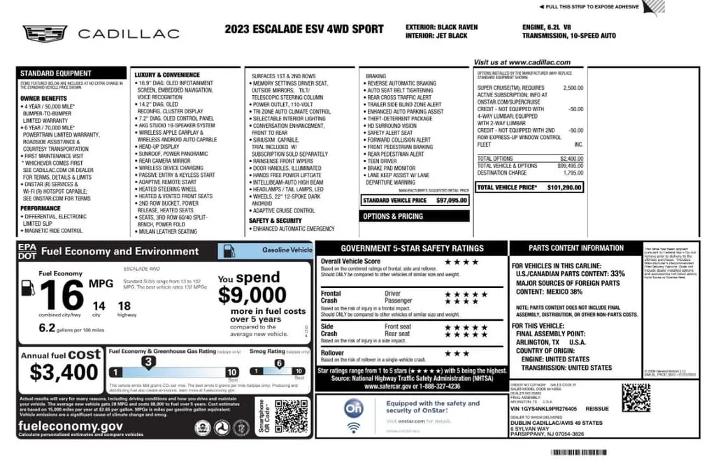 Florida Fine Cars - Used CADILLAC ESCALADE ESV 2023 MARGATE 4WD SPORT