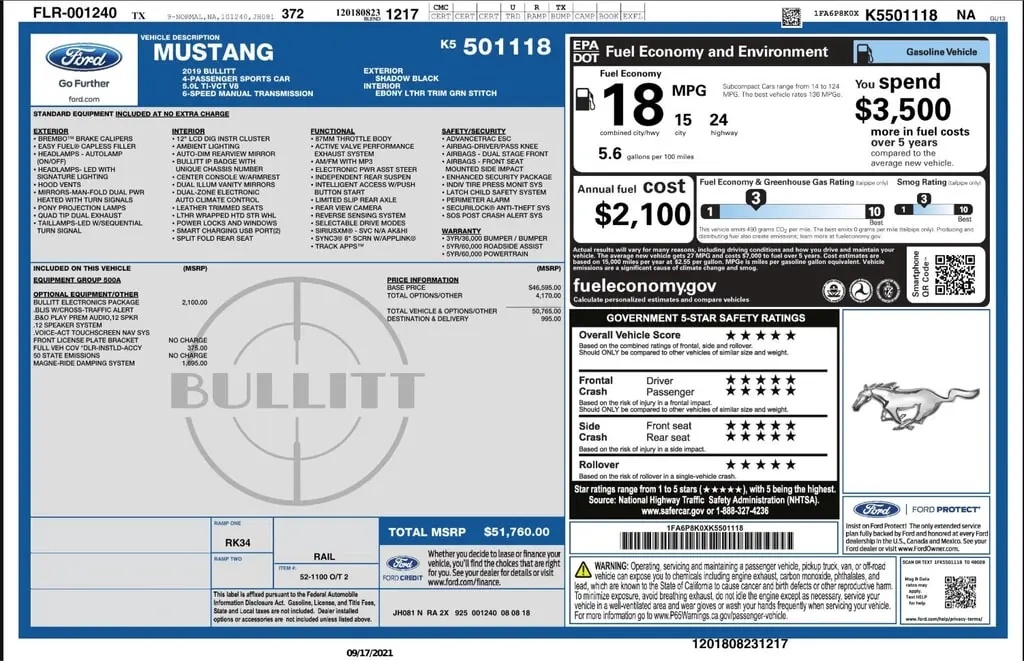 Florida Fine Cars - Used FORD MUSTANG 2019 WEST PALM BULLITT