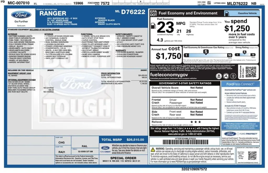 Florida Fine Cars - Used FORD RANGER 2021 MARGATE XL