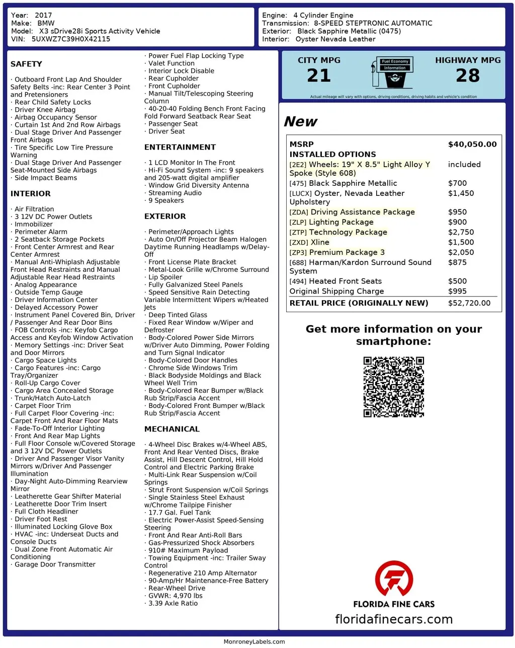 Florida Fine Cars - Used BMW X3 2017 MIAMI SDRIVE28I