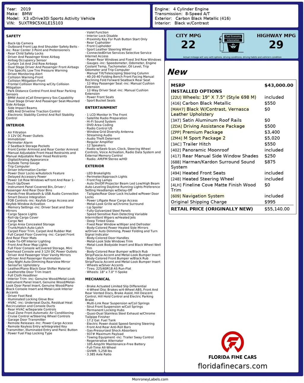 Florida Fine Cars - Used BMW X3 2019 MIAMI XDRIVE30I