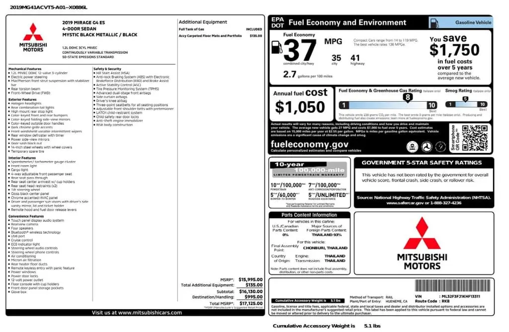 Florida Fine Cars - Used MITSUBISHI MIRAGE G4 2019 MARGATE ES