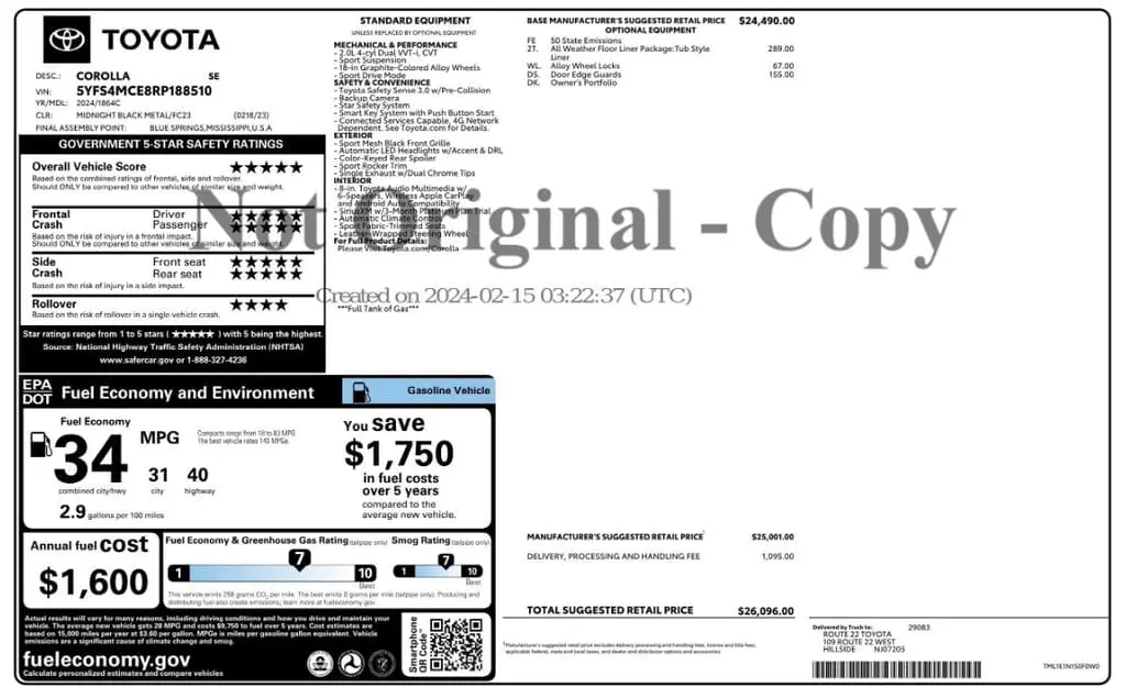 Florida Fine Cars - Used TOYOTA COROLLA 2024 MARGATE SE