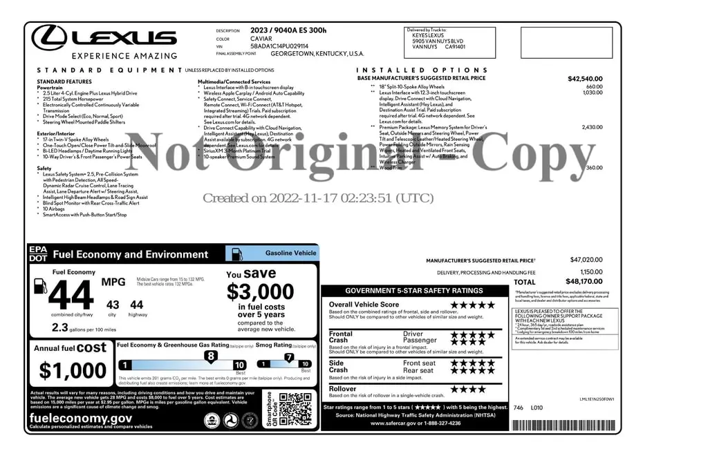 Florida Fine Cars - Used LEXUS ES 2023 MARGATE ES 300H