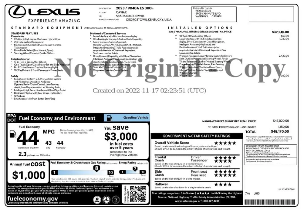 Florida Fine Cars - Used LEXUS ES 2023 MARGATE ES 300H