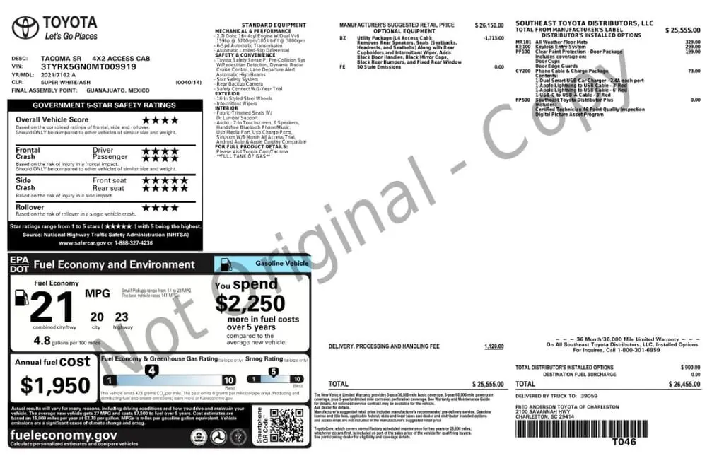 Florida Fine Cars - Used TOYOTA TACOMA 2WD 2021 WEST PALM SR