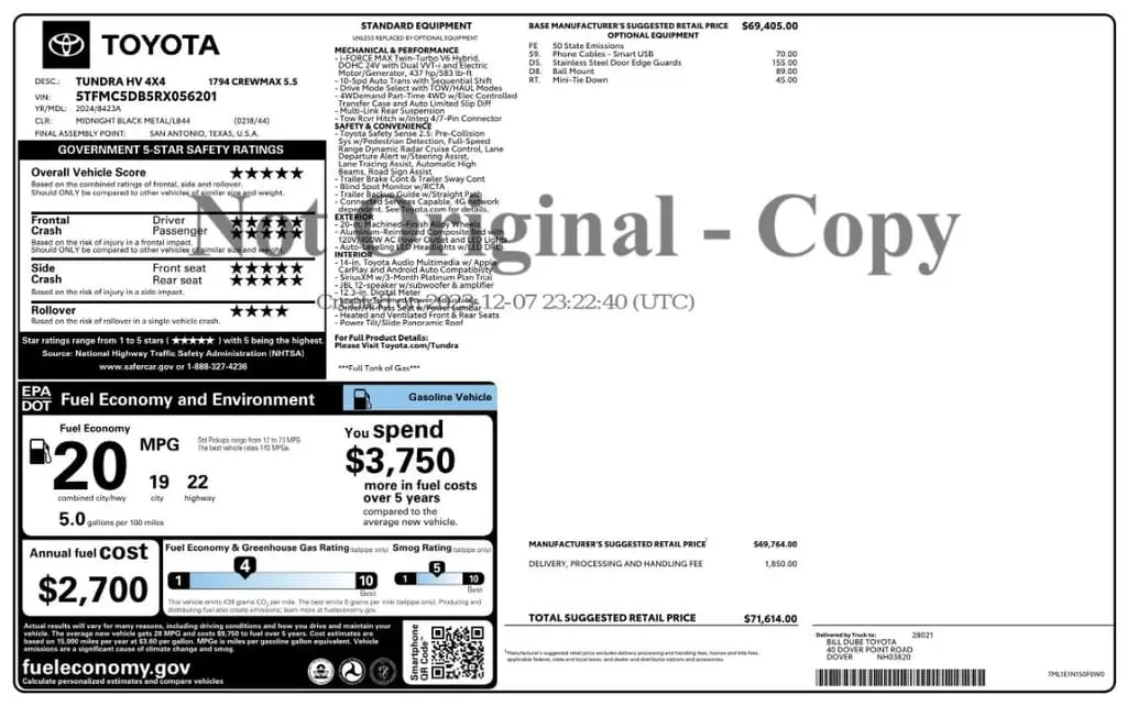 Florida Fine Cars - Used TOYOTA TUNDRA 4WD 2024 MIAMI 1794 EDITION HYBRID